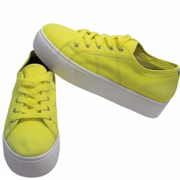 neon platform sneakers